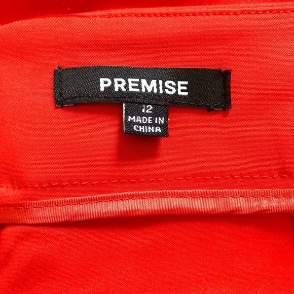 Premise A-line Cotton Blend Skirt With Pockets- Size 16 in Red - Picture 7 of 8